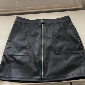 Black leather skirt